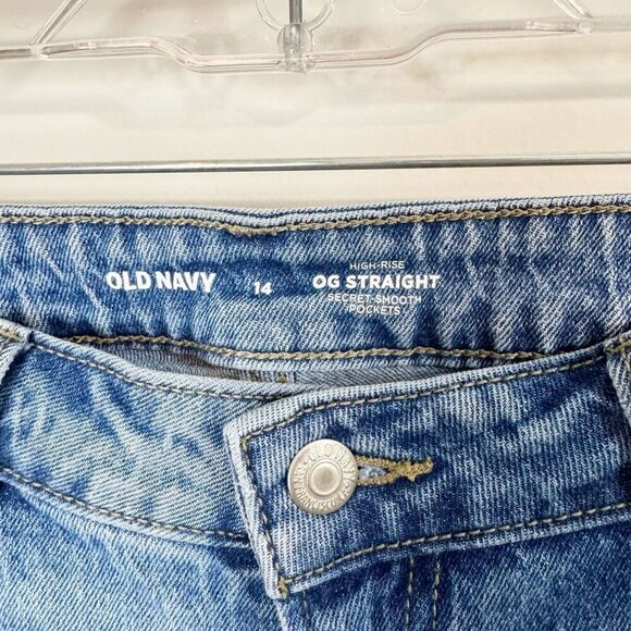 OLD NAVY | High-Rise OG Straight Jeans | Size 14 | Medium Wash - Picture 4 of 11